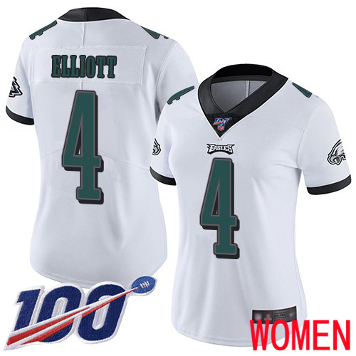 Women Philadelphia Eagles #4 Jake Elliott White Vapor Untouchable NFL Jersey Limited Player Season Football